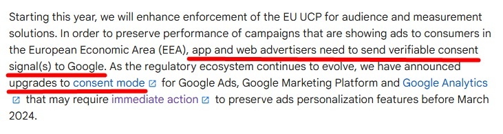 Google January 2024 announcement excerpt